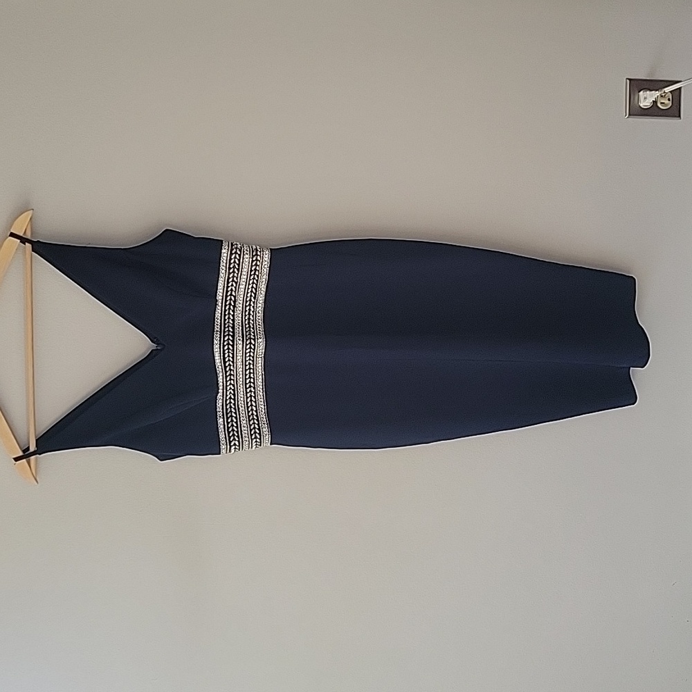 XSCAPE Navy Blue Beaded cocktail dress size 10 NWT